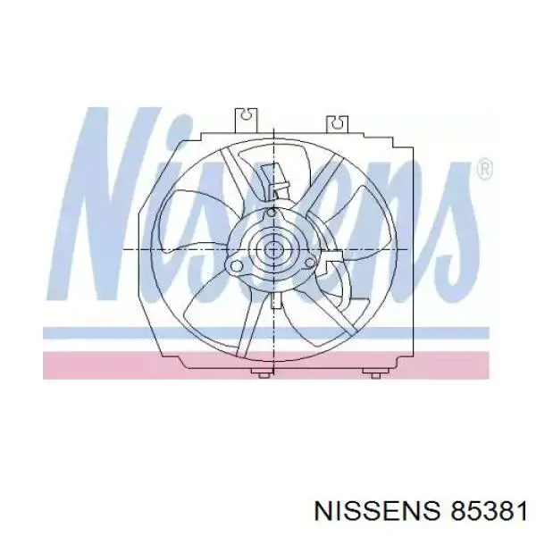 85381 Nissens диффузор радиатора охлаждения, в сборе с мотором и крыльчаткой