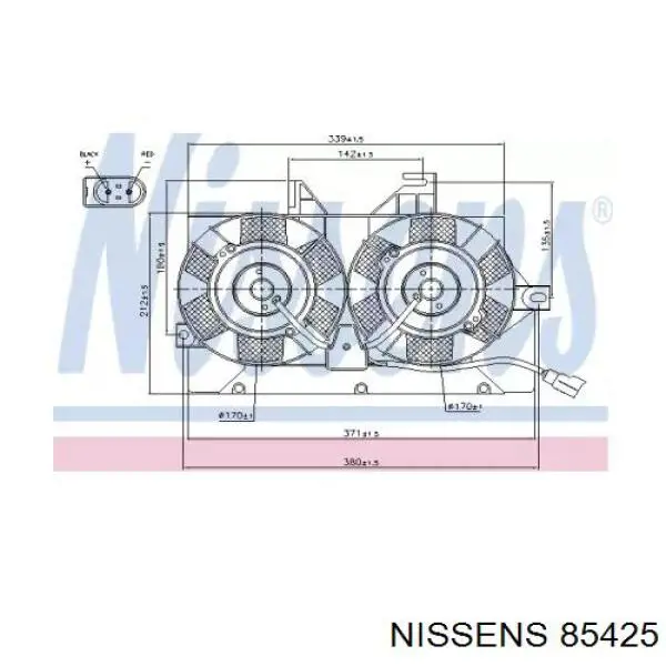 85425 Nissens диффузор радиатора кондиционера, в сборе с крыльчаткой и мотором