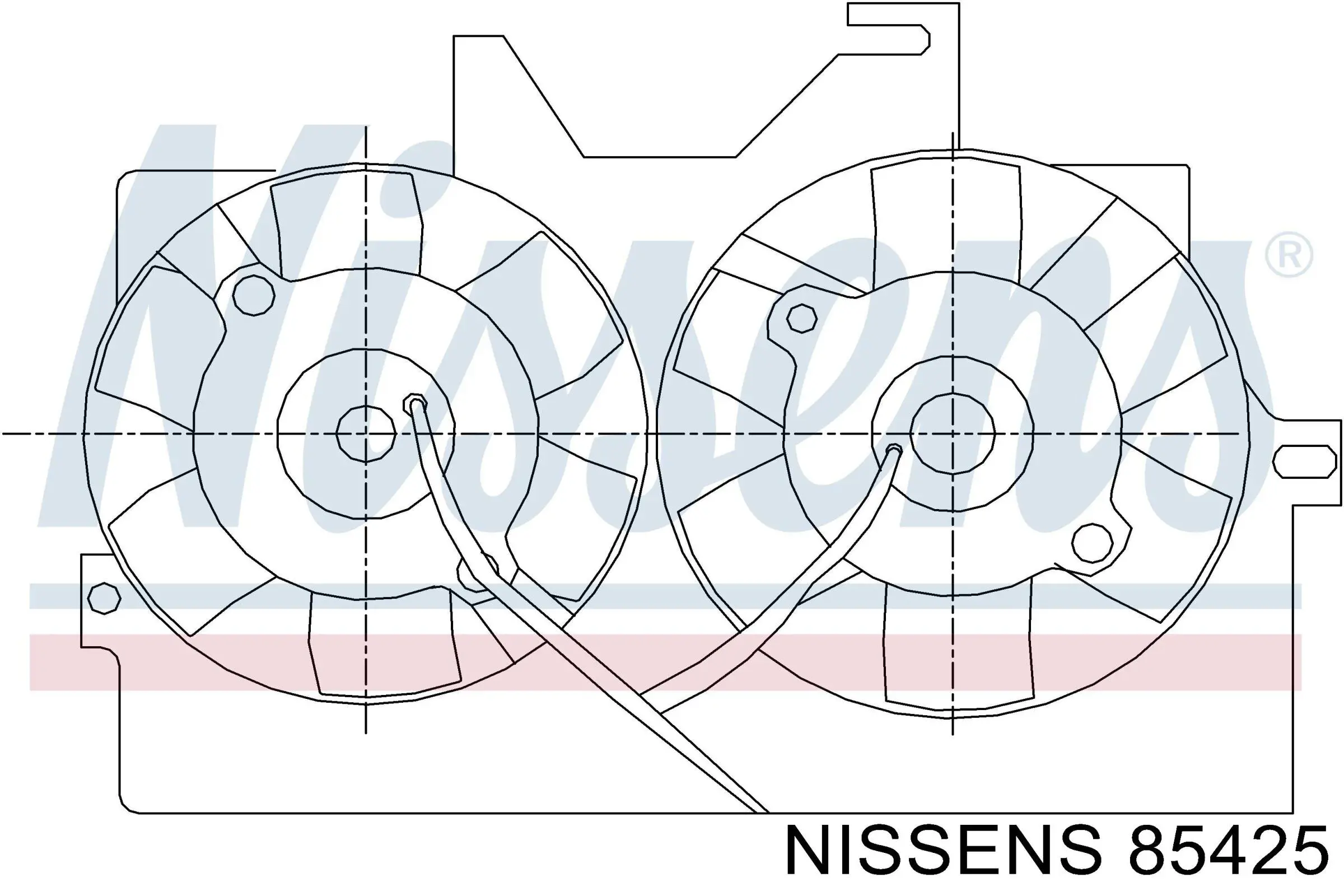 Difusor de radiador, aire acondicionado, completo con motor y rodete 85425 Nissens