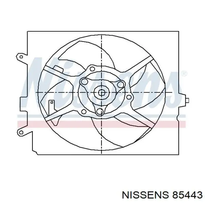 Difusor de radiador, ventilador de refrigeración, condensador del aire acondicionado, completo con motor y rodete 85443 Nissens