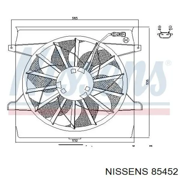 Электровентилятор охлаждения 85452 Nissens