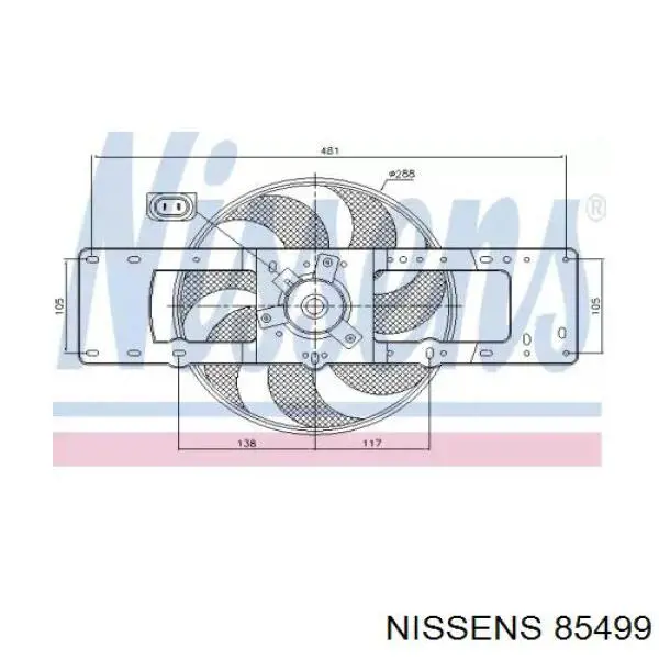 Мотор вентилятора системы охлаждения 85499 Nissens