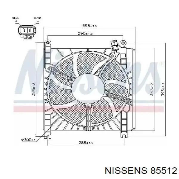 Электровентилятор охлаждения 85512 Nissens