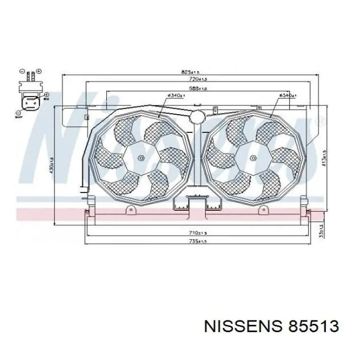 Диффузор радиатора охлаждения в сборе с мотором и крыльчаткой Nissens 85513 цена, от 180.51 USD