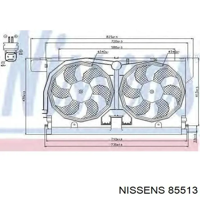 Купить 85513 Nissens Диффузор вентилятора в сборе с мотором и крыльчаткой