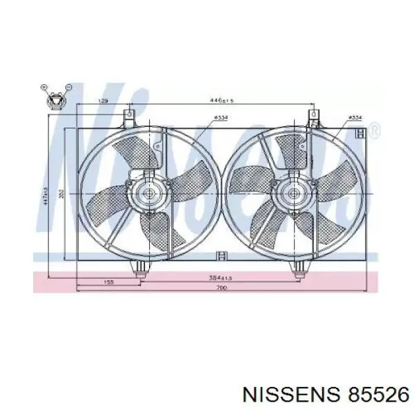 Ventilador (rodete +motor) refrigeración del motor con electromotor completo 85526 Nissens