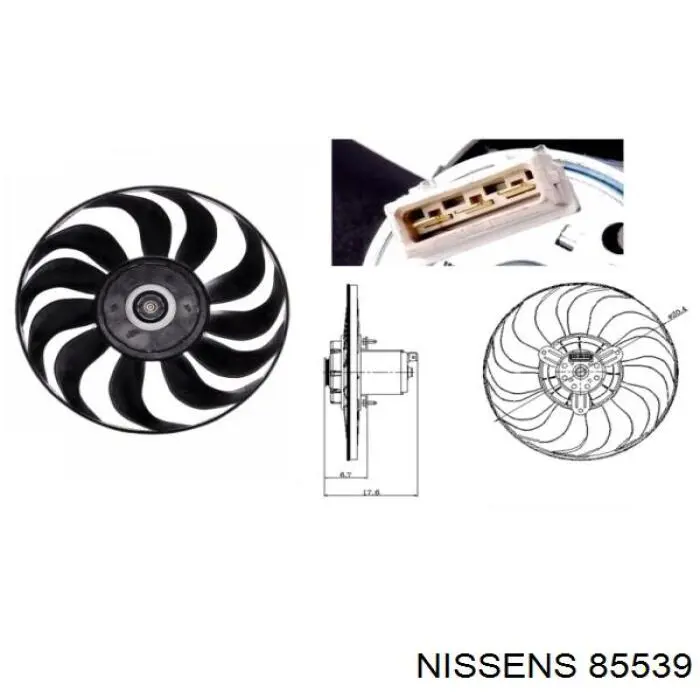 Мотор вентилятора системы охлаждения Nissens 85539 цена, от 50.86 USD