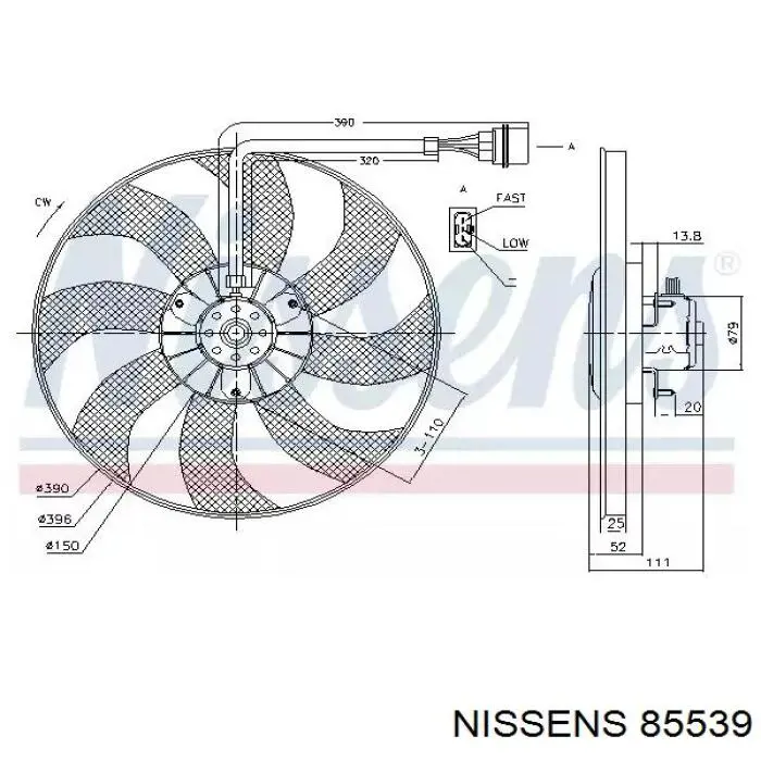 Купить 85539 Nissens Мотор вентилятора системы охлаждения