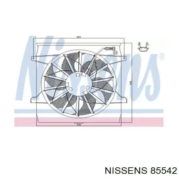 Ventilador (rodete +motor) refrigeración del motor con electromotor completo 85542 Nissens