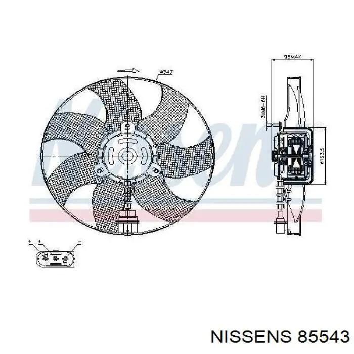 Электровентилятор охлаждения в сборе Nissens 85543 цена, от 56.45 USD