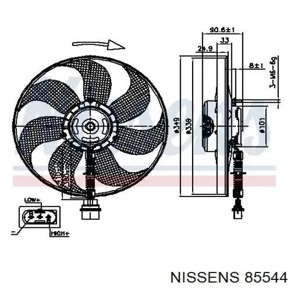 Крыльчатка радиатора охлаждения 85544 Nissens