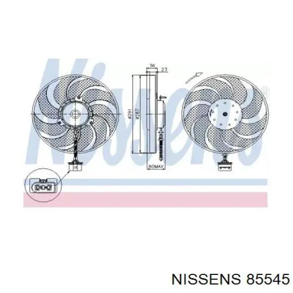 Крыльчатка радиатора охлаждения 85545 Nissens