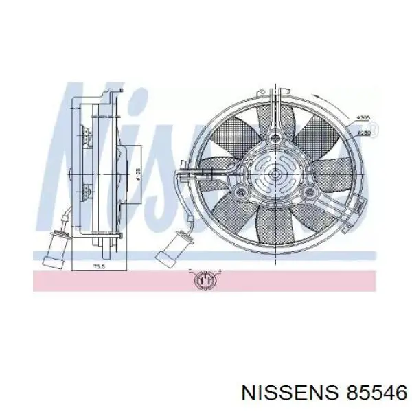 85546 Nissens электровентилятор охлаждения в сборе (мотор+крыльчатка)