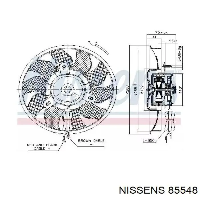 85548 Nissens электровентилятор охлаждения в сборе (мотор+крыльчатка)