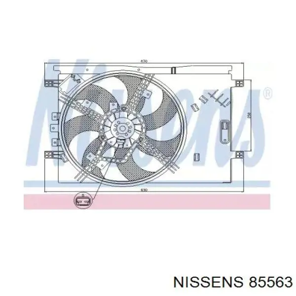 Купить 85563 Nissens Диффузор вентилятора в сборе с мотором и крыльчаткой