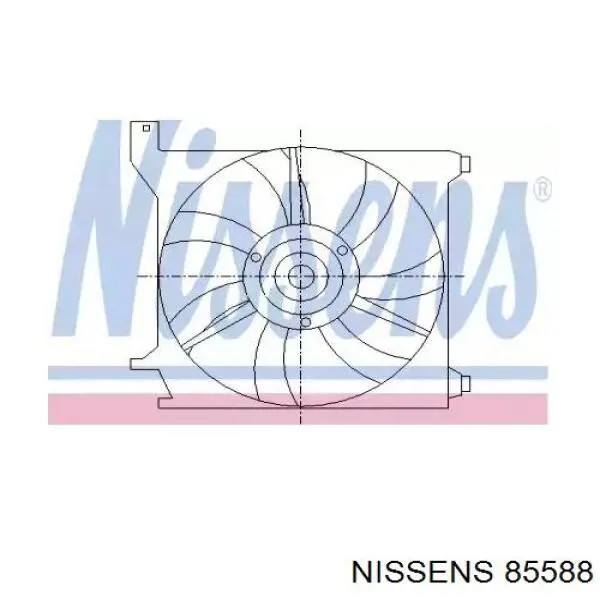 Диффузор вентилятора в сборе с мотором и крыльчаткой 85588 Nissens