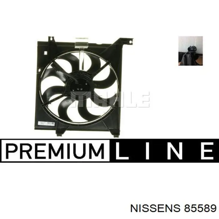 Difusor de radiador, ventilador de refrigeración, condensador del aire acondicionado, completo con motor y rodete 85589 Nissens