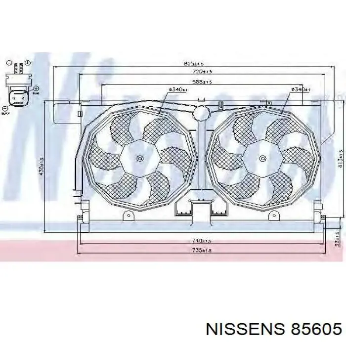 Электровентилятор охлаждения в сборе Nissens 85605 цена, от 84.60 USD