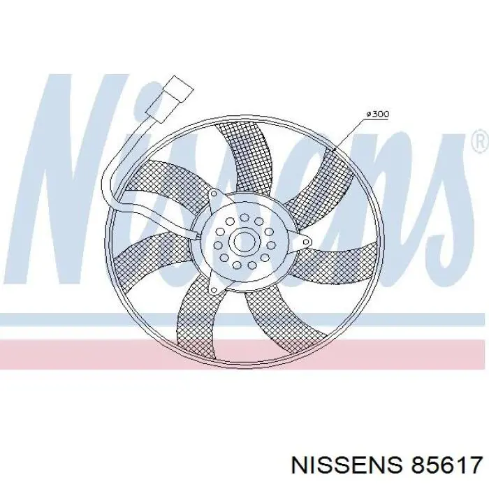 Электровентилятор охлаждения в сборе (мотор+крыльчатка) правый 85617 Nissens