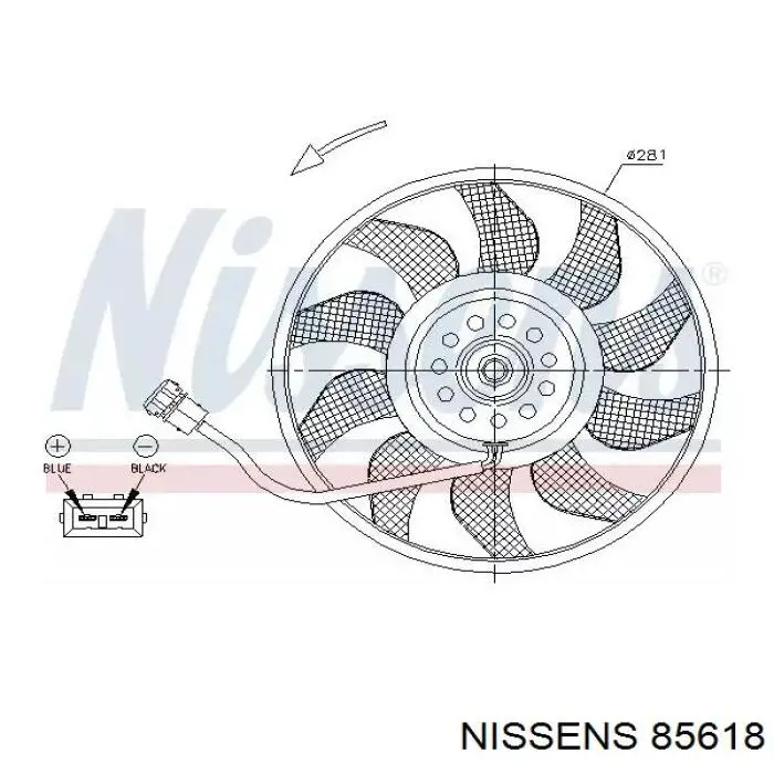 Крыльчатка радиатора охлаждения 85618 Nissens