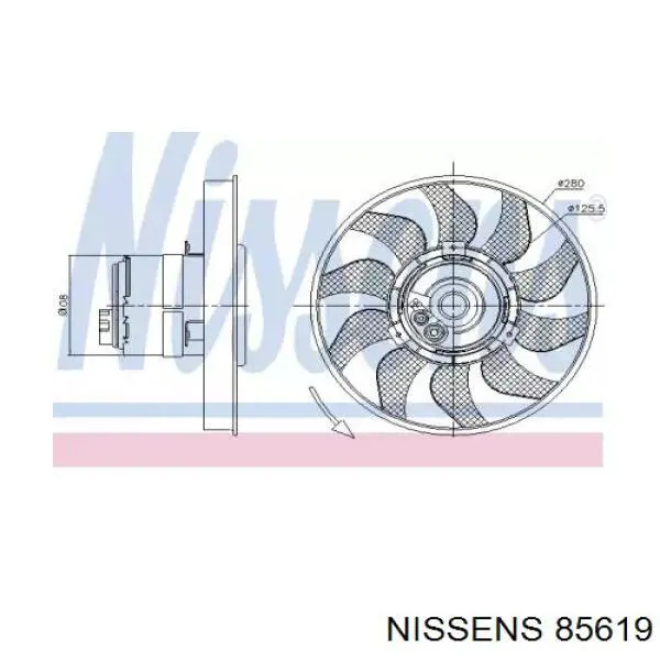 Электровентилятор охлаждения в сборе Nissens 85619 цена, от 52.94 USD