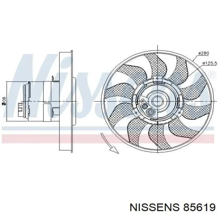 Электровентилятор охлаждения 85619 Nissens