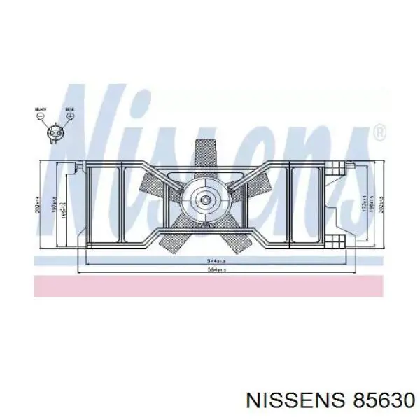 85630 Nissens диффузор радиатора охлаждения, в сборе с мотором и крыльчаткой
