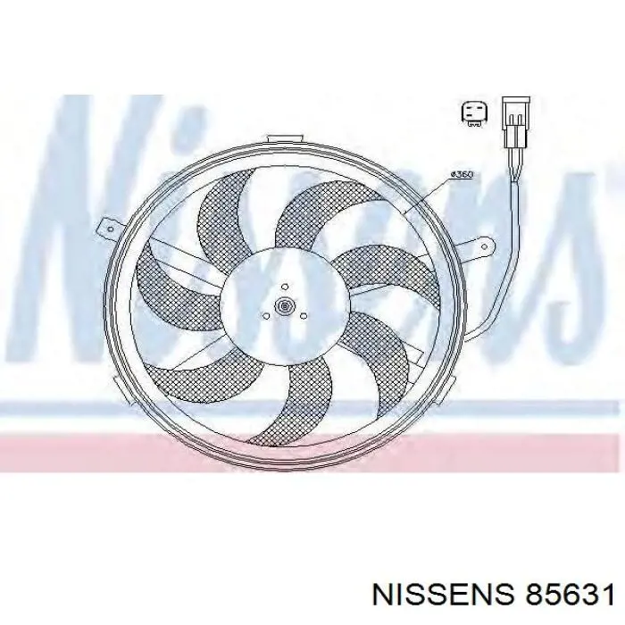 Difusor de radiador, ventilador de refrigeración, condensador del aire acondicionado, completo con motor y rodete 85631 Nissens