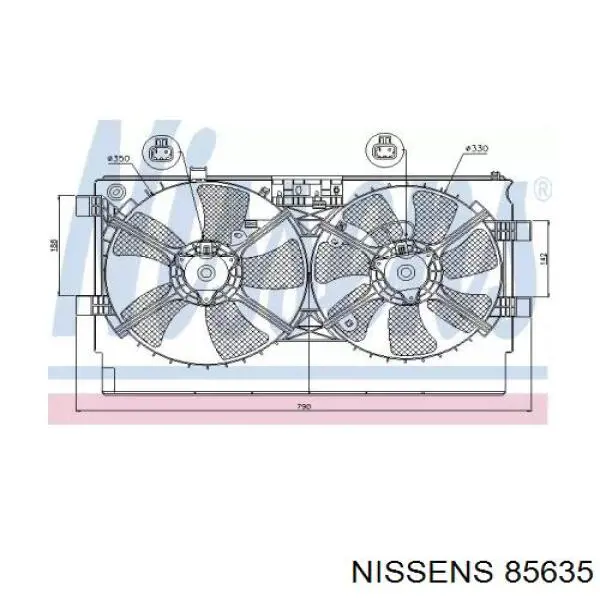 Диффузор радиатора охлаждения в сборе с мотором и крыльчаткой Nissens 85635 цена, от 250.86 USD