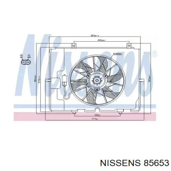 5061003 Frig AIR difusor do radiador de esfriamento, montado com motor e roda de aletas
