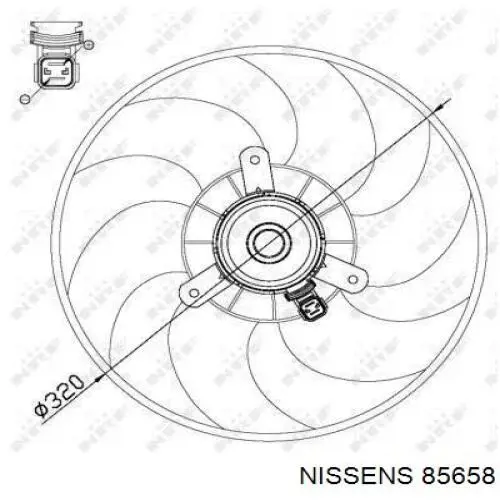 Ventilador (rodete +motor) refrigeración del motor con electromotor completo 85658 Nissens