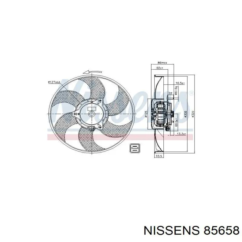Электровентилятор охлаждения в сборе Nissens 85658 цена, от 80.15 USD