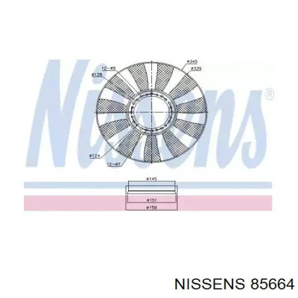 Крыльчатка радиатора охлаждения 85664 Nissens