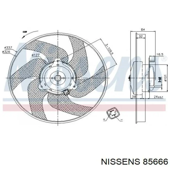 Электровентилятор охлаждения 85666 Nissens