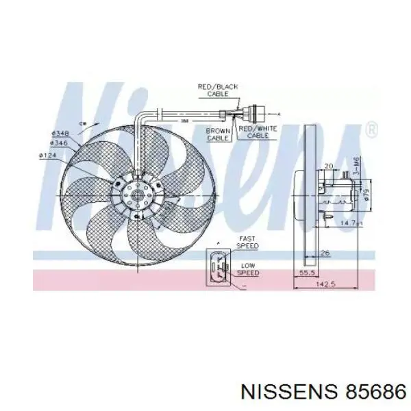 Электровентилятор охлаждения 85686 Nissens