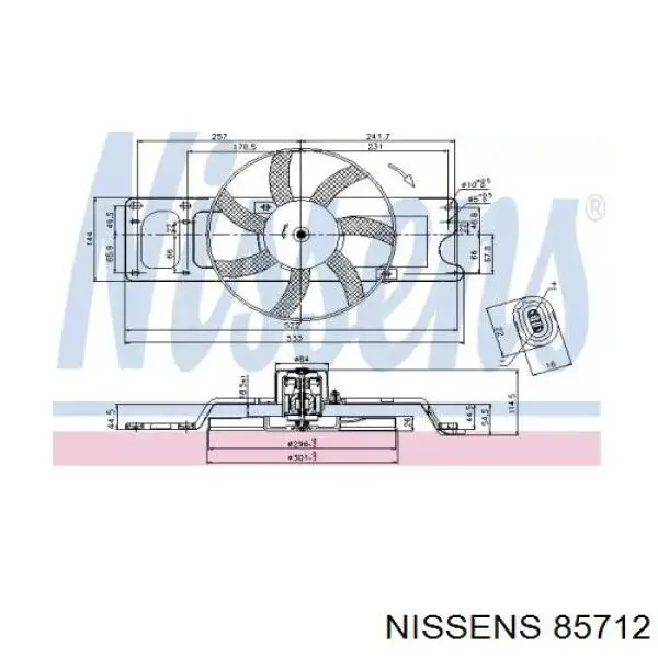 Электровентилятор охлаждения в сборе Nissens 85712 цена, от 46.76 USD