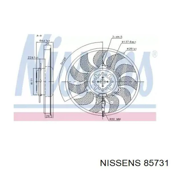 85731 Nissens вентилятор (крыльчатка радиатора охлаждения)