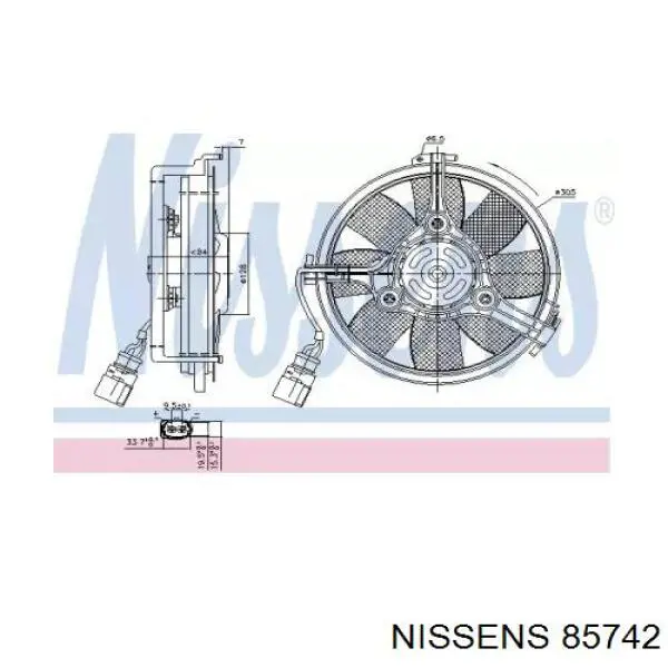 Электровентилятор охлаждения 85742 Nissens