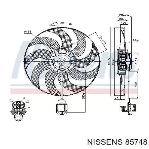 Электровентилятор охлаждения 85748 Nissens