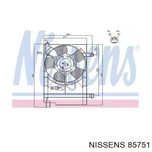 85751 Nissens электровентилятор охлаждения в сборе (мотор+крыльчатка)