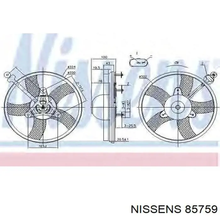 Электровентилятор охлаждения в сборе Nissens 85759 цена, от 67.18 USD