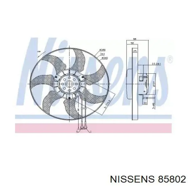 Крыльчатка радиатора охлаждения 85802 Nissens