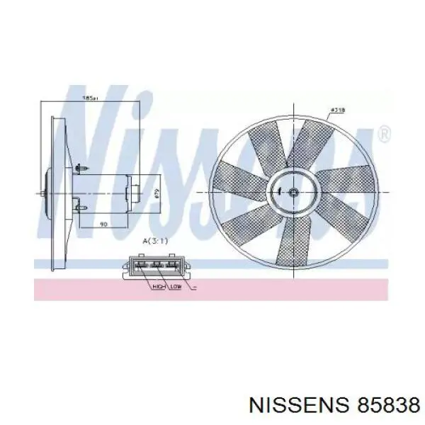 Крыльчатка радиатора охлаждения 85838 Nissens