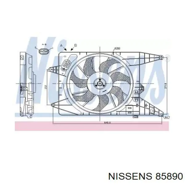 347160 Kale ventilador elétrico de esfriamento montado (motor + roda de aletas)