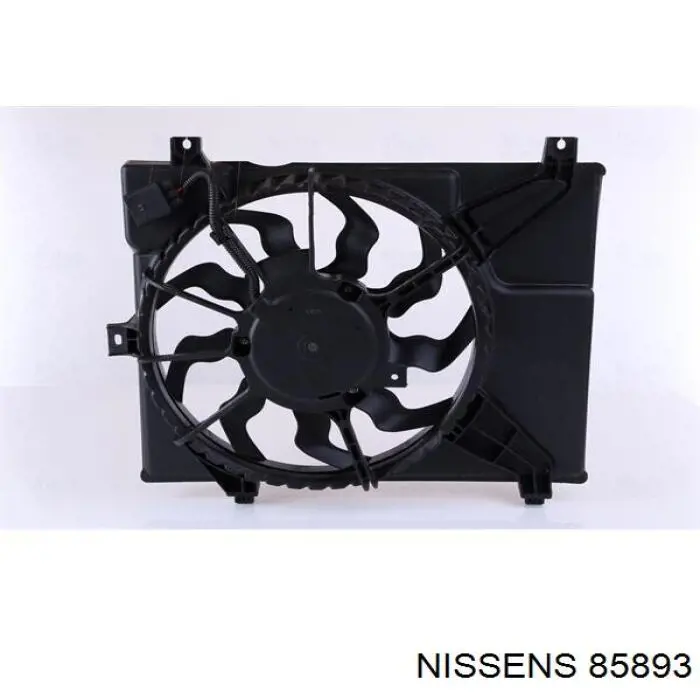 Difusor de radiador, ventilador de refrigeración, condensador del aire acondicionado, completo con motor y rodete 85893 Nissens