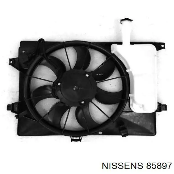 Difusor de radiador, ventilador de refrigeración, condensador del aire acondicionado, completo con motor y rodete 85897 Nissens