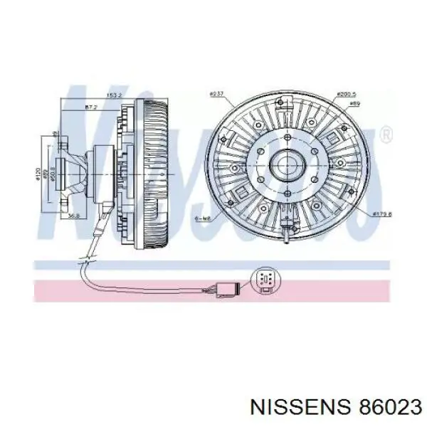 86023 Nissens вискомуфта (вязкостная муфта вентилятора охлаждения)