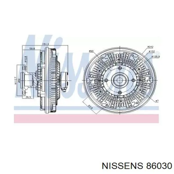 86030 Nissens вискомуфта (вязкостная муфта вентилятора охлаждения)