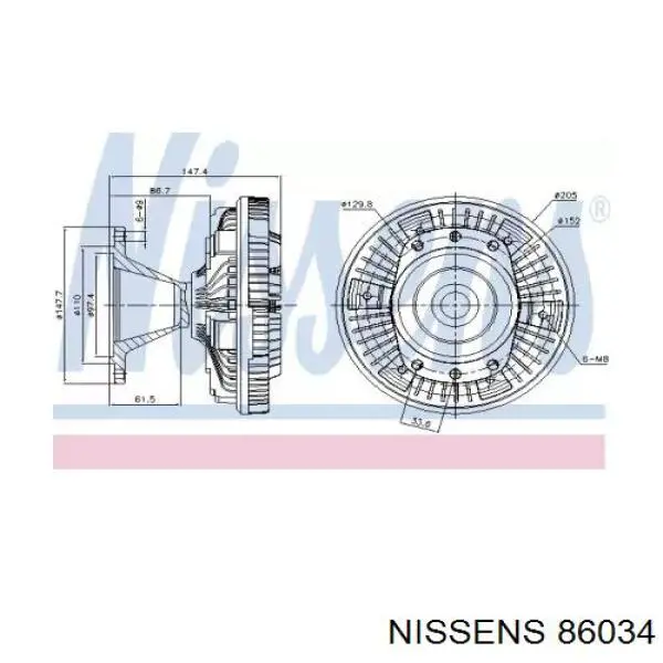 86034 Nissens вискомуфта (вязкостная муфта вентилятора охлаждения)