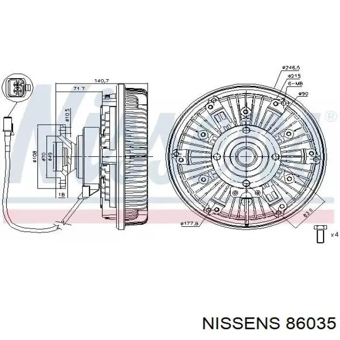 Купить 86035 Nissens Муфта вентилятора охлаждения